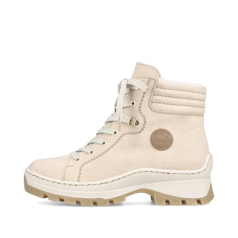 Rieker Artikelnummer X9334-62 Rieker Damen Schnürstiefel hellbeige