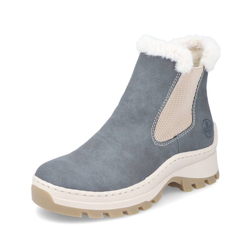 Rieker Artikelnummer X9352-14 Rieker Damen Chelsea Boots Graublau-beige