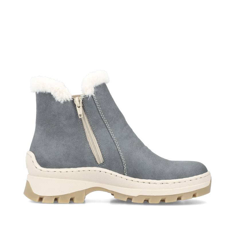 Rieker Artikelnummer X9352-14 Rieker Damen Chelsea Boots Graublau-beige