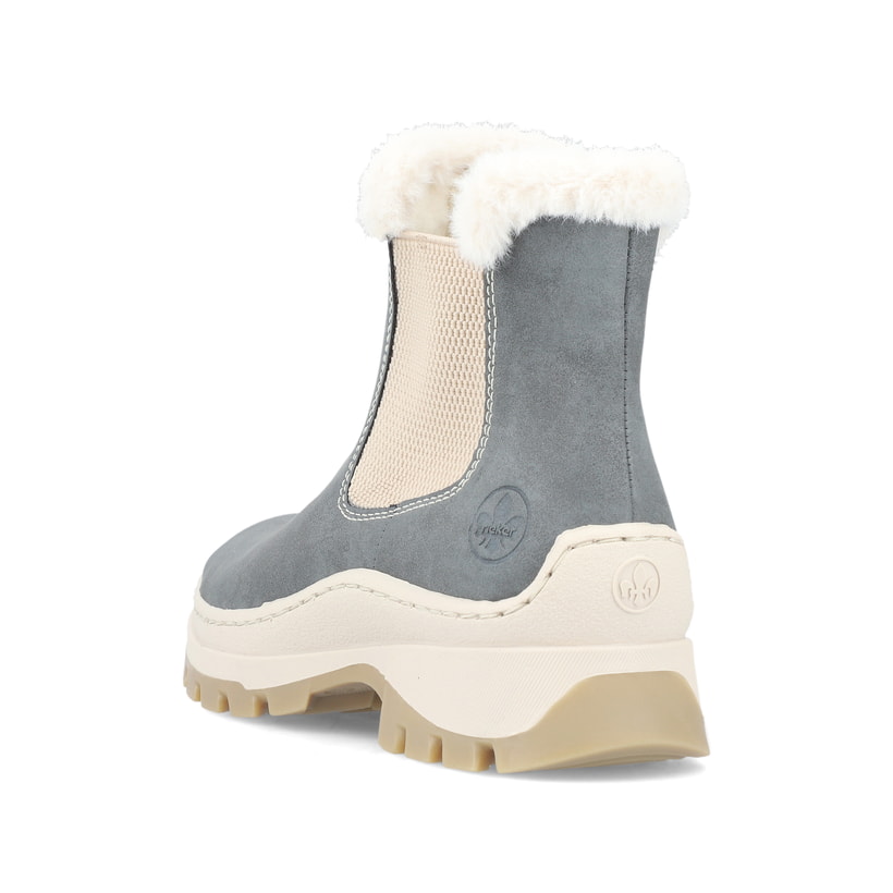 Rieker Artikelnummer X9352-14 Rieker Damen Chelsea Boots Graublau-beige