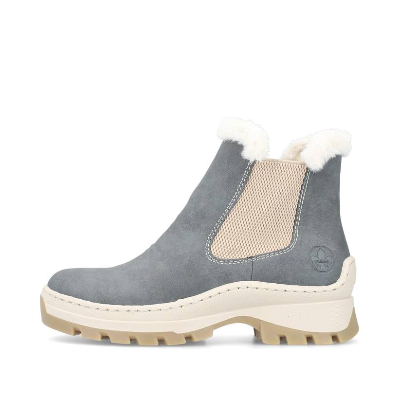 Rieker Artikelnummer X9352-14 Rieker Damen Chelsea Boots graublau-beige
