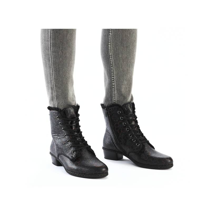 Rieker Artikelnummer Y0703-90 Rieker Damen Stiefeletten Tiefschwarz-rot