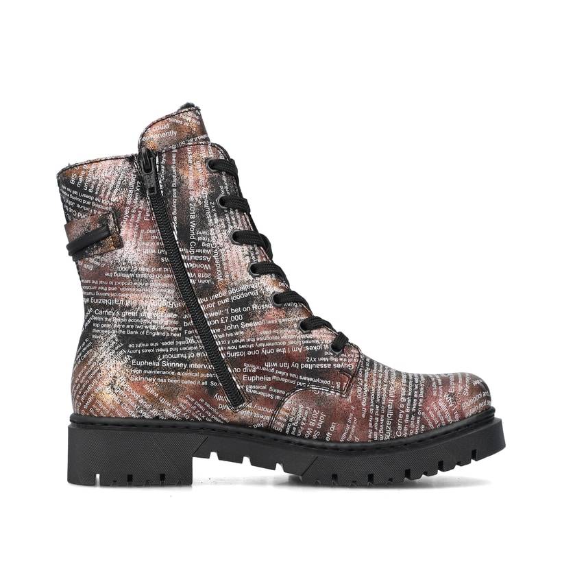 Rieker Artikelnummer Y2421-00 Rieker Damen Biker Boots Rosa-orange-metallic