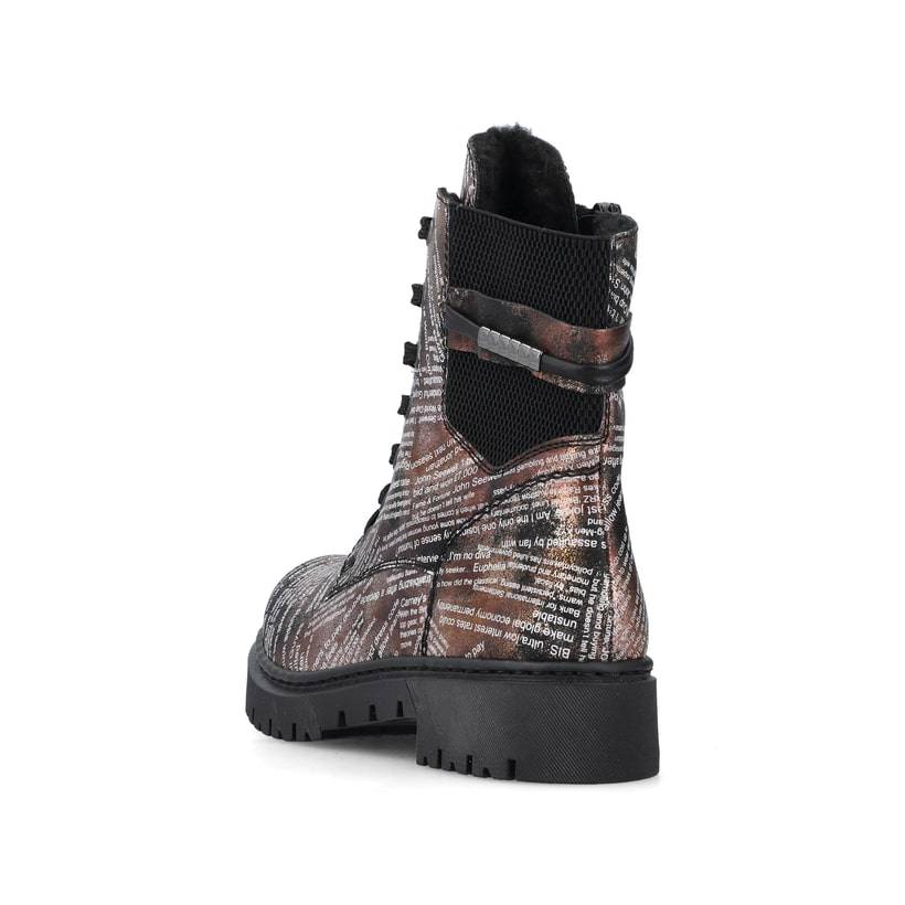 Rieker Artikelnummer Y2421-00 Rieker Damen Biker Boots Rosa-orange-metallic