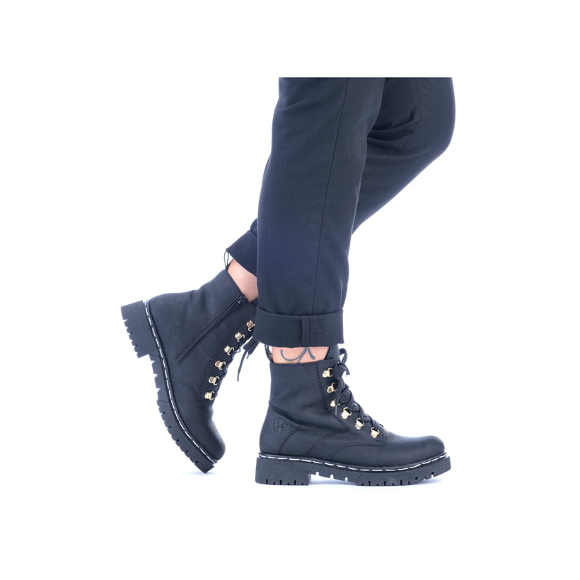 Rieker Artikelnummer Y2422-00 Rieker Damen Biker Boots Tiefschwarz