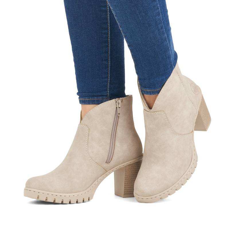 Rieker Artikelnummer Y2553-60 Rieker Damen Stiefeletten Hellbeige