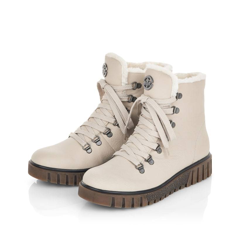 Rieker Artikelnummer Y3432-60 Rieker Damen Schnürstiefel Vanillebeige