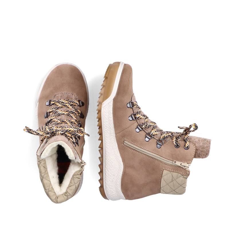 Rieker Artikelnummer Y4731-65 Rieker Damen Schnürstiefel Braunbeige