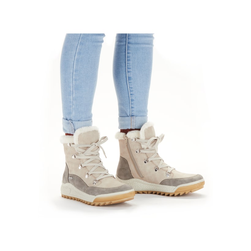 Rieker Artikelnummer Y4744-61 Rieker Damen Schnürstiefel Hellbeige