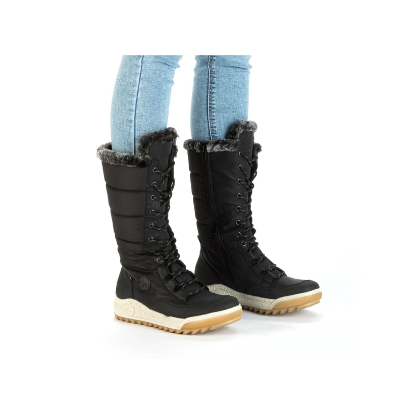 Rieker Artikelnummer Y4760-00 Rieker Damen Hochschaftstiefel Asphaltschwarz