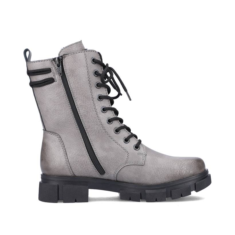 Rieker Artikelnummer Y7117-40 Rieker Damen Biker Boots Steingrau-schwarz