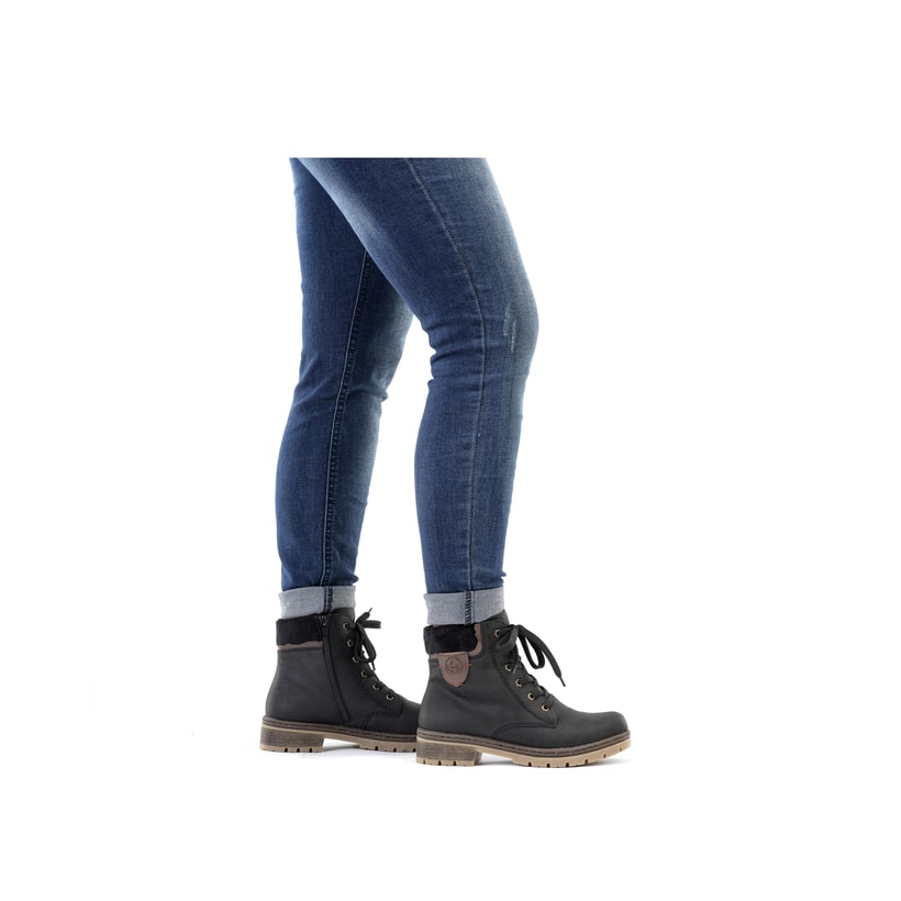 Rieker Artikelnummer Y7418-00 Rieker Damen Schnürstiefel Graphitschwarz