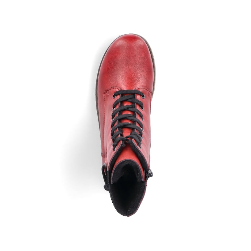 Rieker Artikelnummer Y7431-35 Rieker Damen Schnürstiefel Feuerrot-schwarz