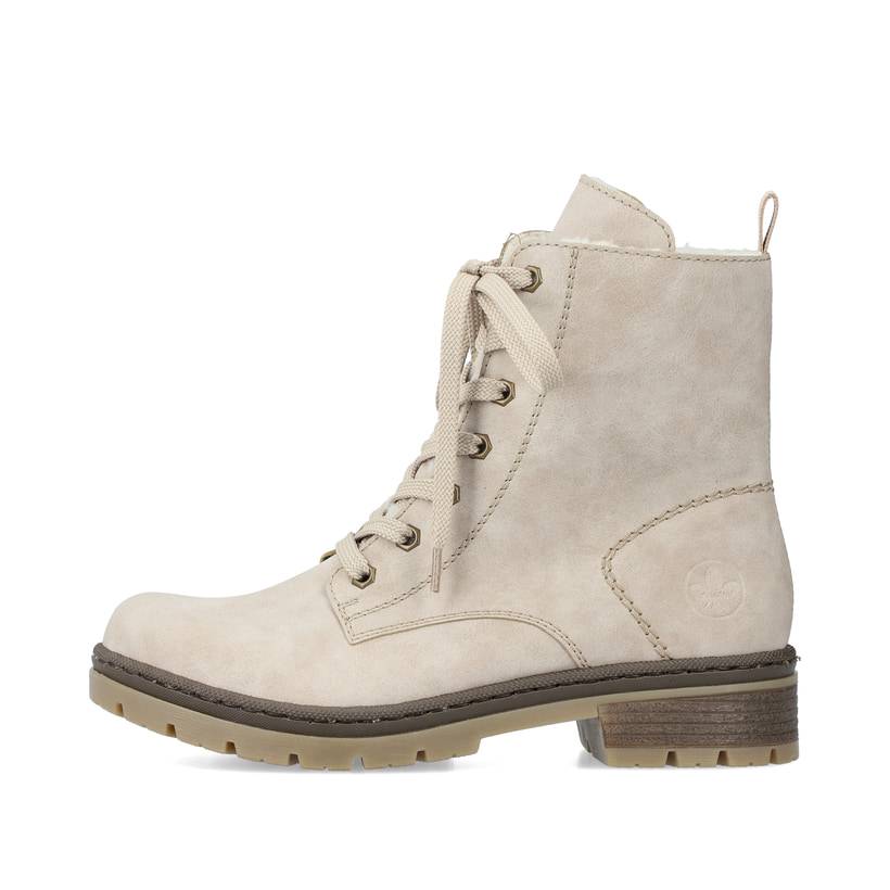 Rieker Artikelnummer Y7446-60 Rieker Damen Schnürstiefel hellbeige