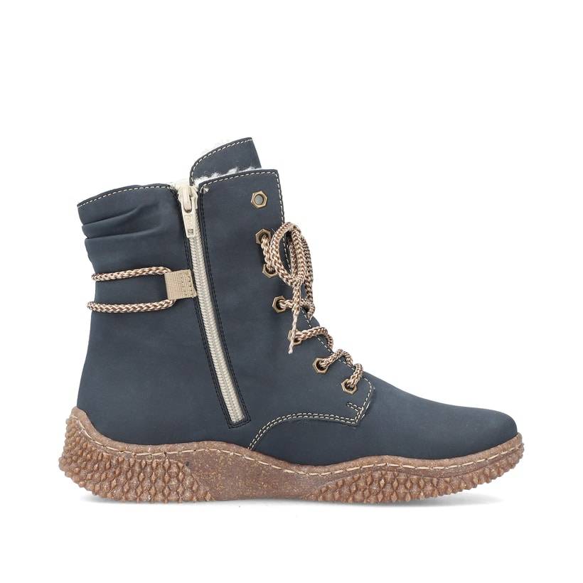 Rieker Artikelnummer Y8443-14 Rieker Damen Schnürstiefel Ozeanblau