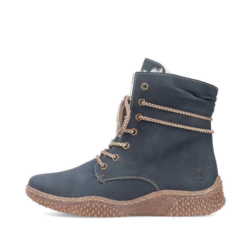 Rieker Artikelnummer Y8443-14 Rieker Damen Schnürstiefel Ozeanblau