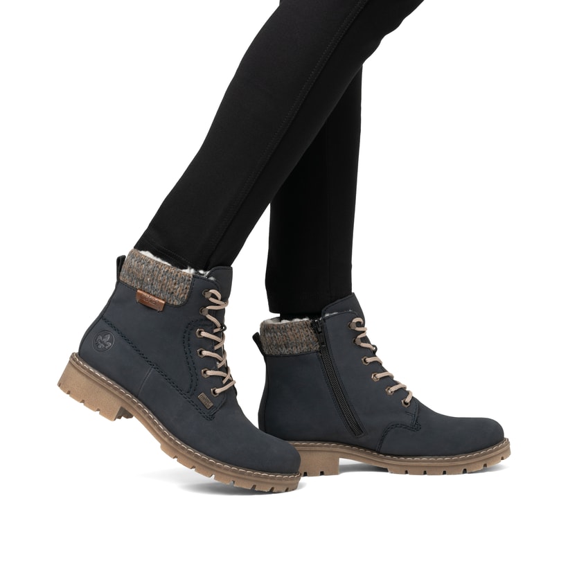Rieker Artikelnummer Y9118-14 Rieker Damen Schnürstiefel Stahlblau