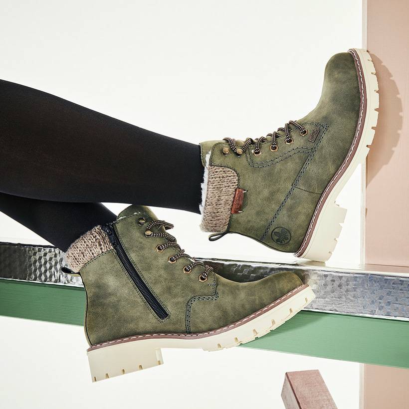Rieker Artikelnummer Y9118-54 Rieker Damen Schnürstiefel Kaktusgrün
