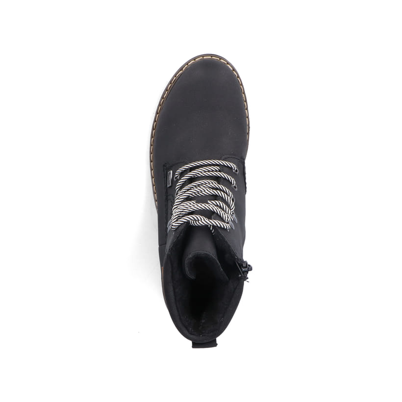 Rieker Artikelnummer Y9125-00 Rieker Damen Schnürstiefel Asphaltschwarz
