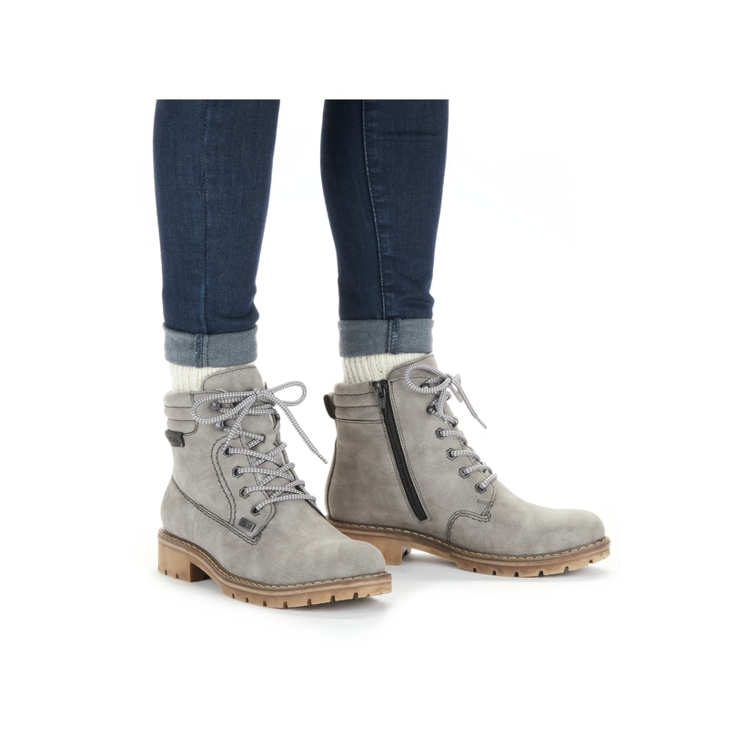 Rieker Artikelnummer Y9125-40 Rieker Damen Schnürstiefel Mondgrau