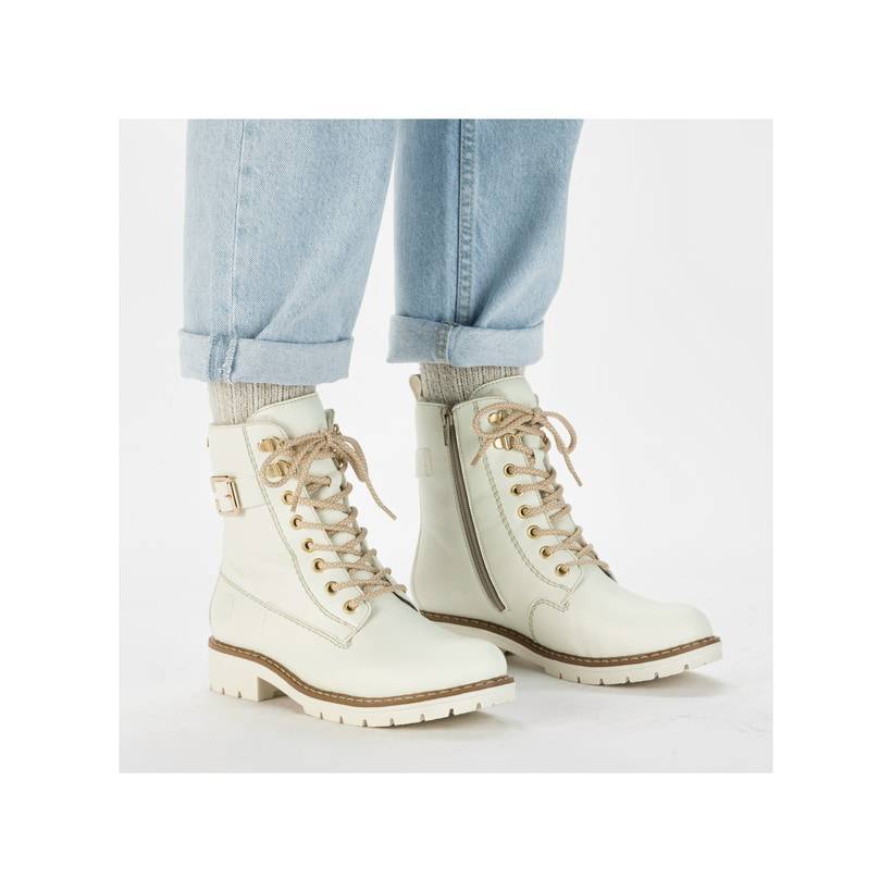 Rieker Artikelnummer Y9126-80 Rieker Damen Schnürstiefel Reinweiß