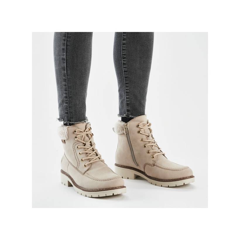 Rieker Artikelnummer Y9127-62 Rieker Damen Schnürstiefel Sandbeige
