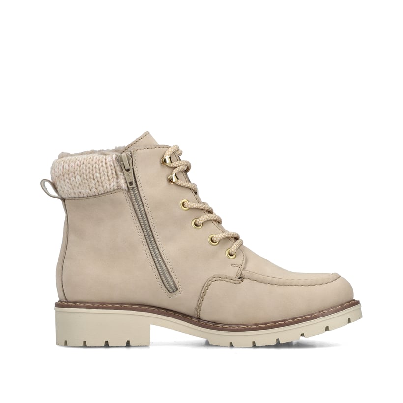 Rieker Artikelnummer Y9127-62 Rieker Damen Schnürstiefel Sandbeige