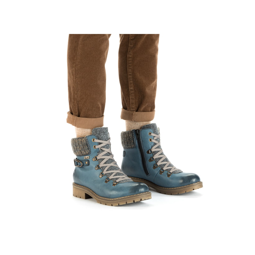 Rieker Artikelnummer Y9131-15 Rieker Damen Schnürstiefel Cyanblau