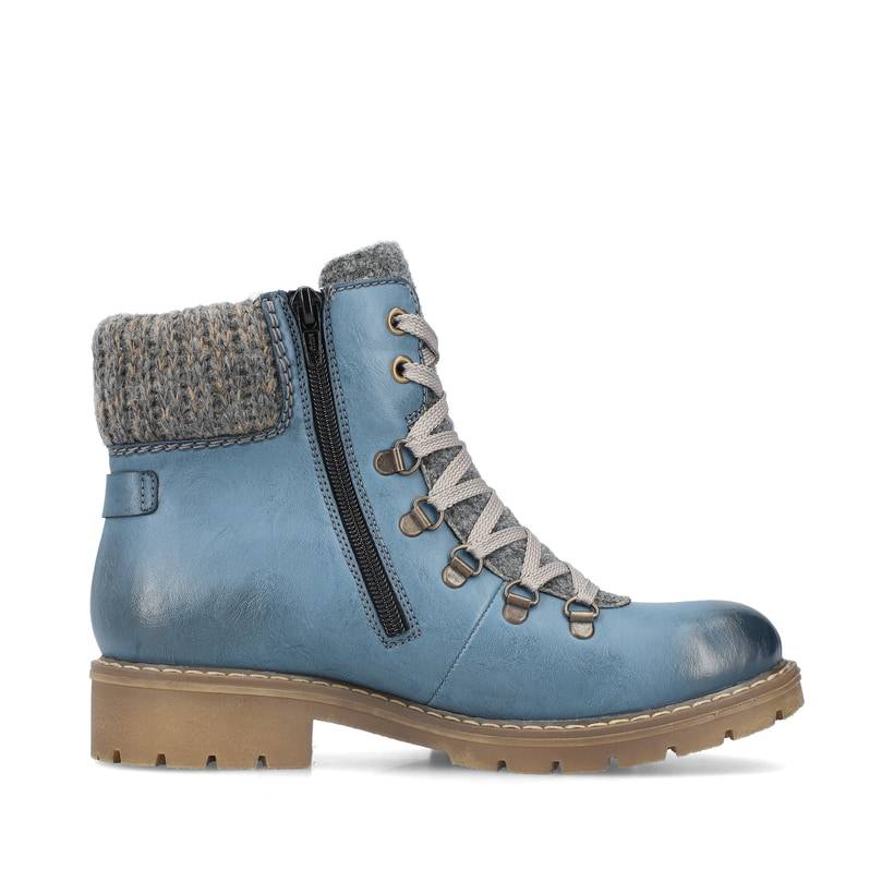 Rieker Artikelnummer Y9131-15 Rieker Damen Schnürstiefel Cyanblau