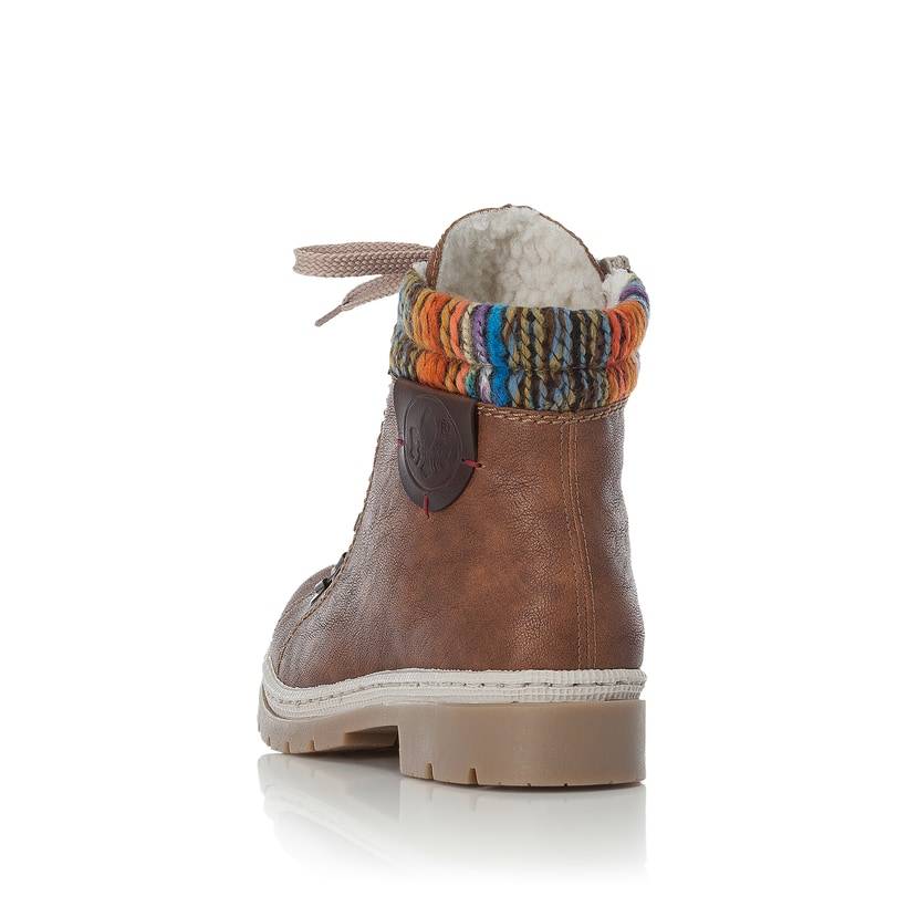 Rieker Artikelnummer Y9430-22 Rieker Damen Schnürstiefel Macciatobraun-bunt