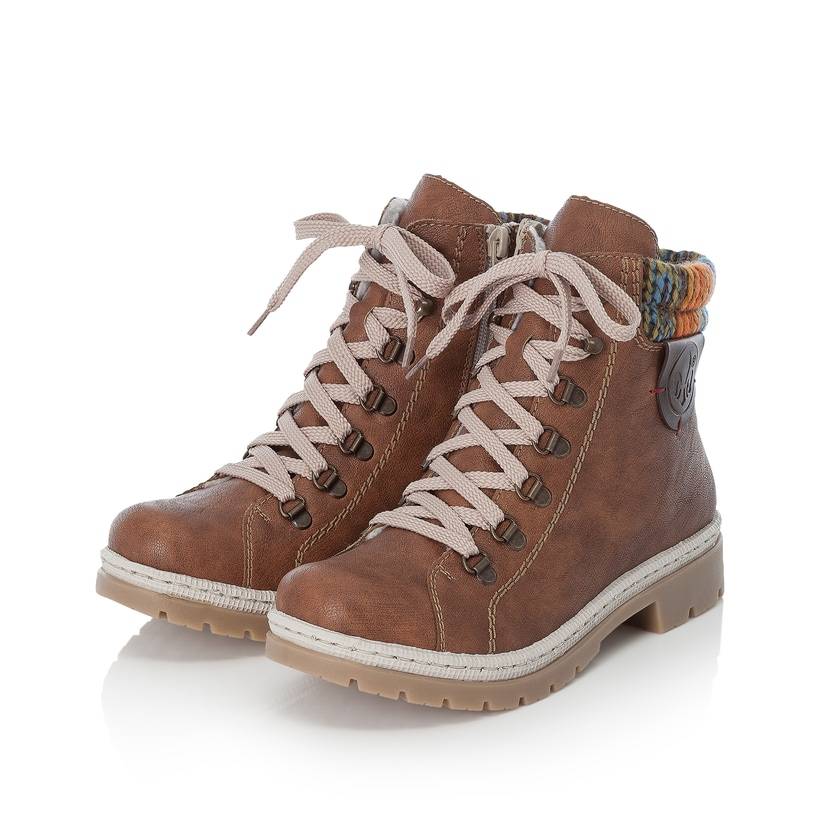 Rieker Artikelnummer Y9430-22 Rieker Damen Schnürstiefel macciatobraun-bunt