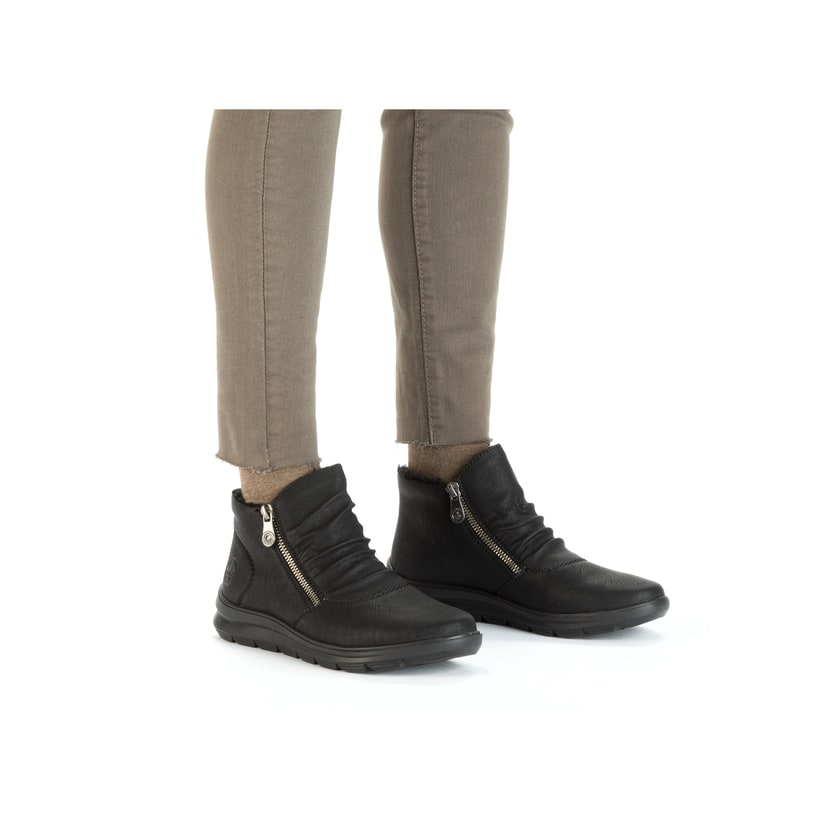 Rieker Artikelnummer Z0051-01 Rieker Damen Slipper Asphaltschwarz