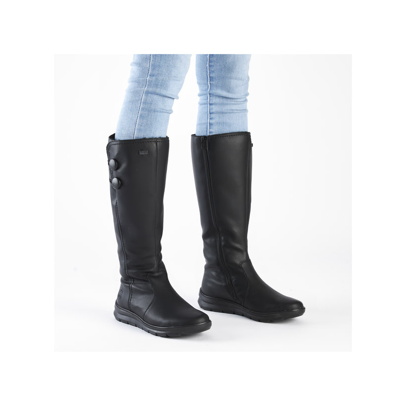 Rieker Artikelnummer Z0090-00 Rieker Damen Hochschaftstiefel Nachtschwarz