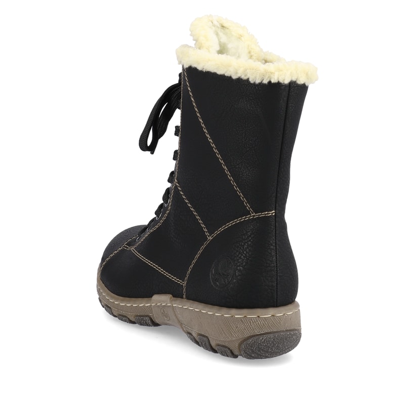 Rieker Artikelnummer Z0102-00 Rieker Damen Schnürstiefel Tiefschwarz