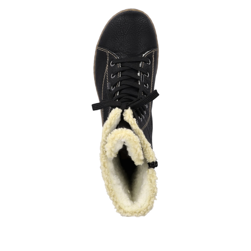Rieker Artikelnummer Z0102-00 Rieker Damen Schnürstiefel Tiefschwarz