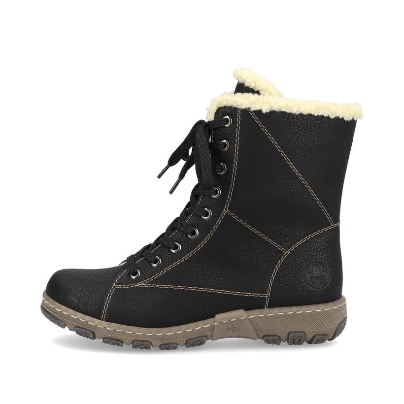 Rieker Artikelnummer Z0102-00 Rieker Damen Schnürstiefel Tiefschwarz