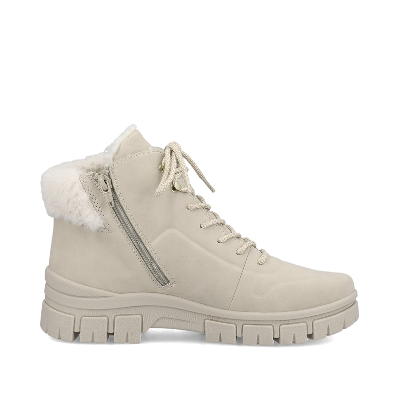 Rieker Artikelnummer Z1101-62 Rieker Damen Schnürstiefel Hellbeige