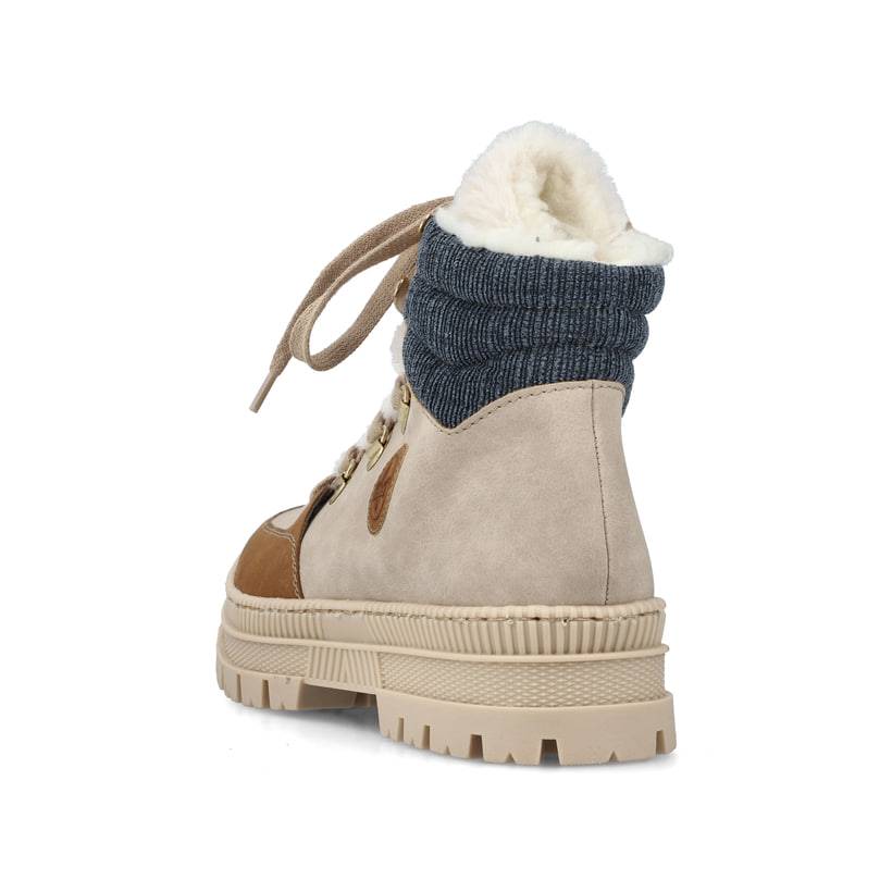 Rieker Artikelnummer Z1810-60 Rieker Damen Schnürstiefel Beige-noisette