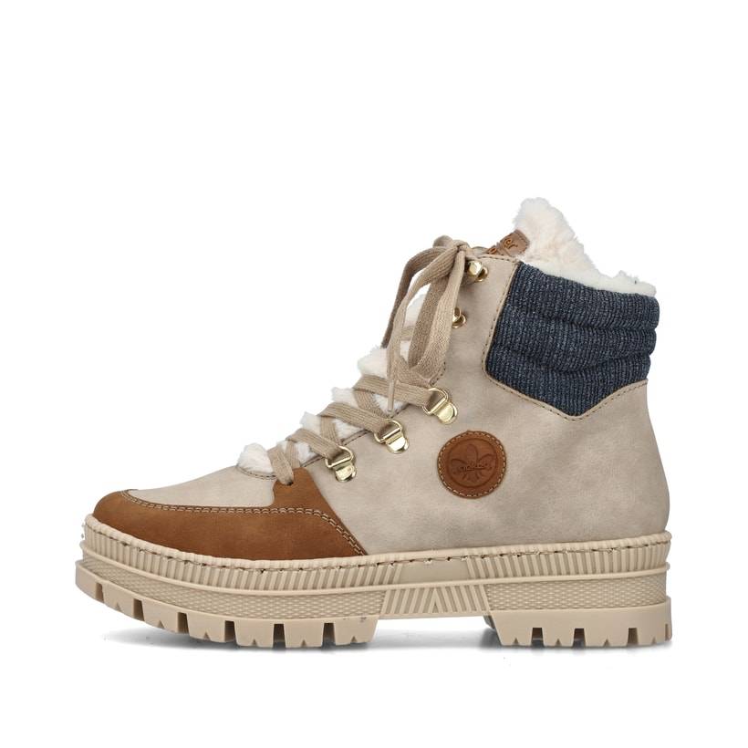 Rieker Artikelnummer Z1810-60 Rieker Damen Schnürstiefel beige-noisette