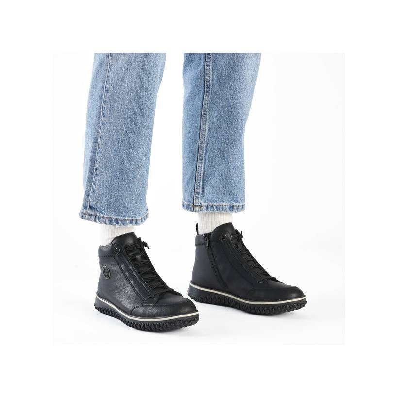 Rieker Artikelnummer Z4241-00 Rieker Damen Schnürstiefel Nachtschwarz