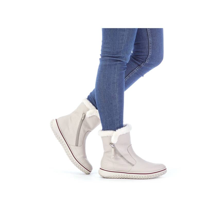 Rieker Artikelnummer Z4281-60 Rieker Damen Kurzstiefel Weißbeige