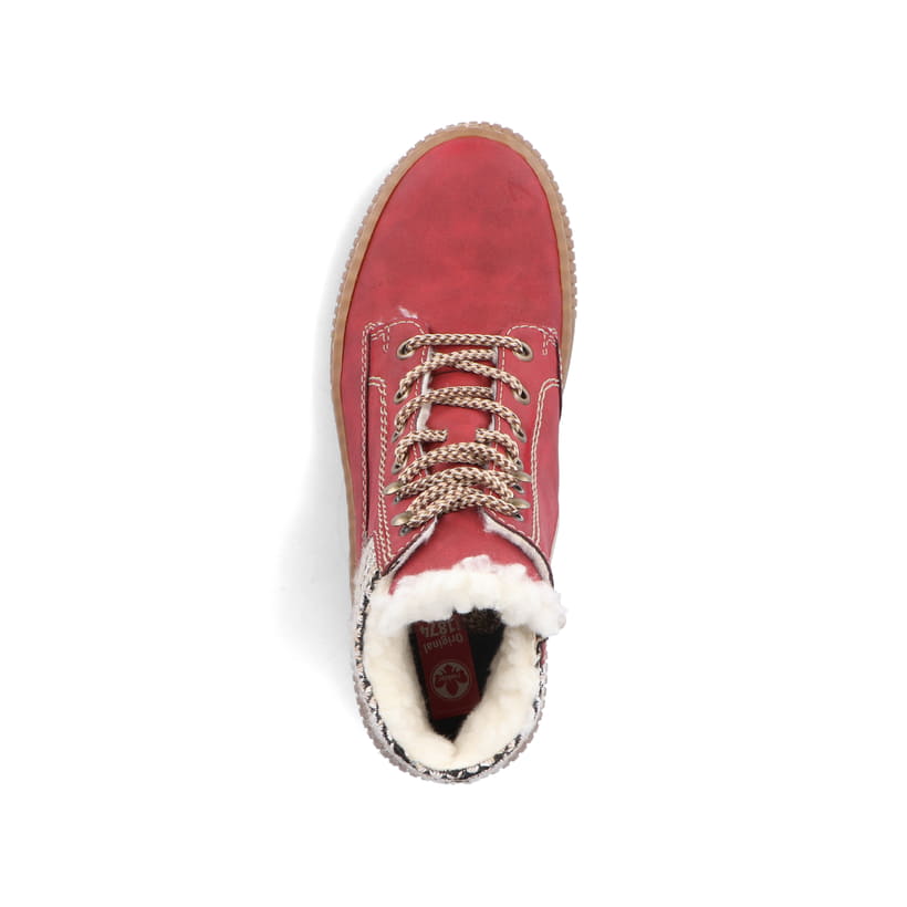 Rieker Artikelnummer Z6620-33 Rieker Damen Schnürstiefel Feuerrot