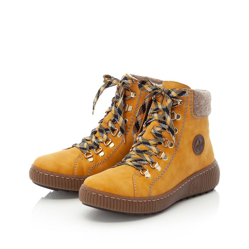 Rieker Artikelnummer Z6633-68 Rieker Damen Schnürstiefel sonnengelb