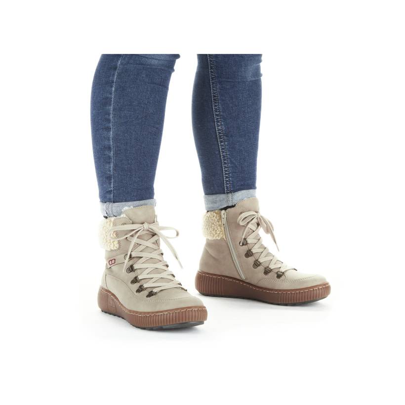 Rieker Artikelnummer Z6638-64 Rieker Damen Schnürstiefel Braunbeige