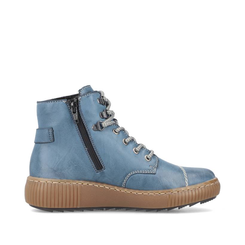Rieker Artikelnummer Z6644-14 Rieker Damen Schnürstiefel Himmelblau