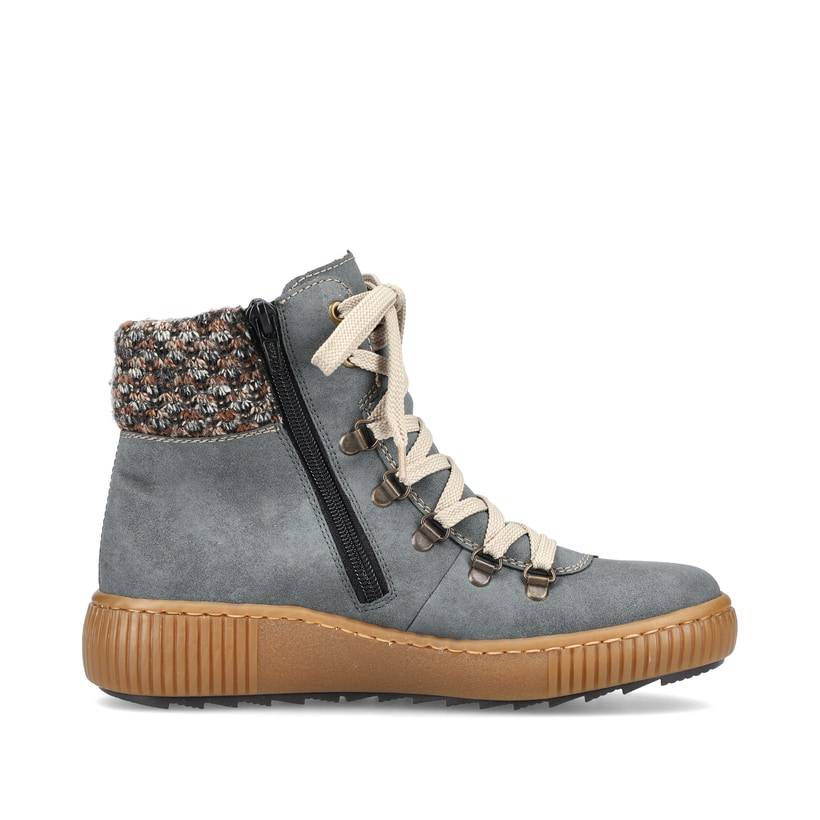 Rieker Artikelnummer Z6648-14 Rieker Damen Schnürstiefel Cyanblau
