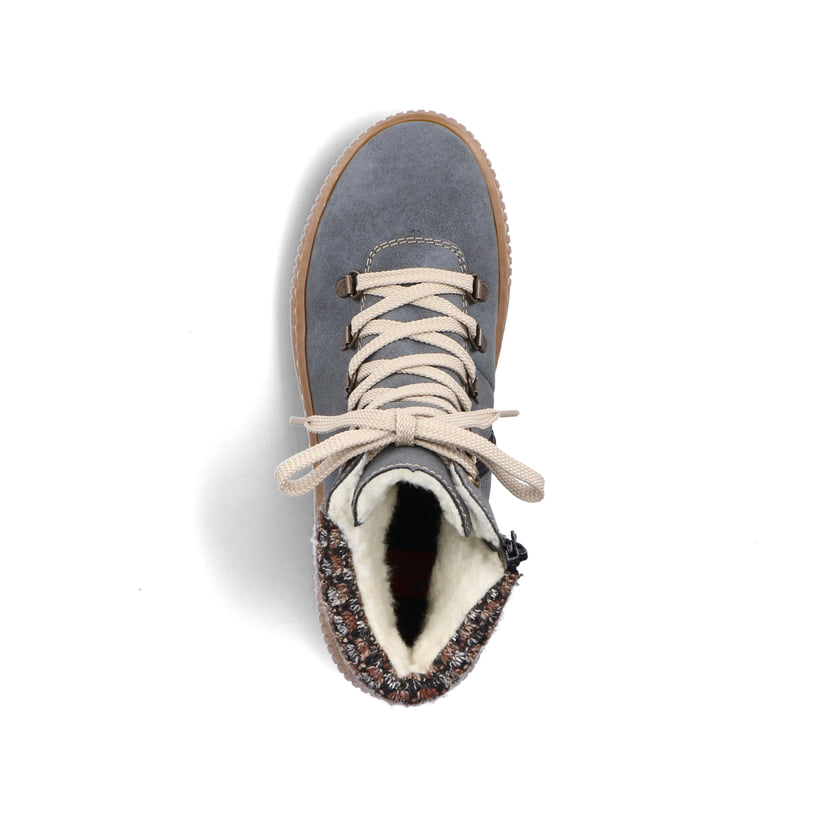 Rieker Artikelnummer Z6648-14 Rieker Damen Schnürstiefel Cyanblau