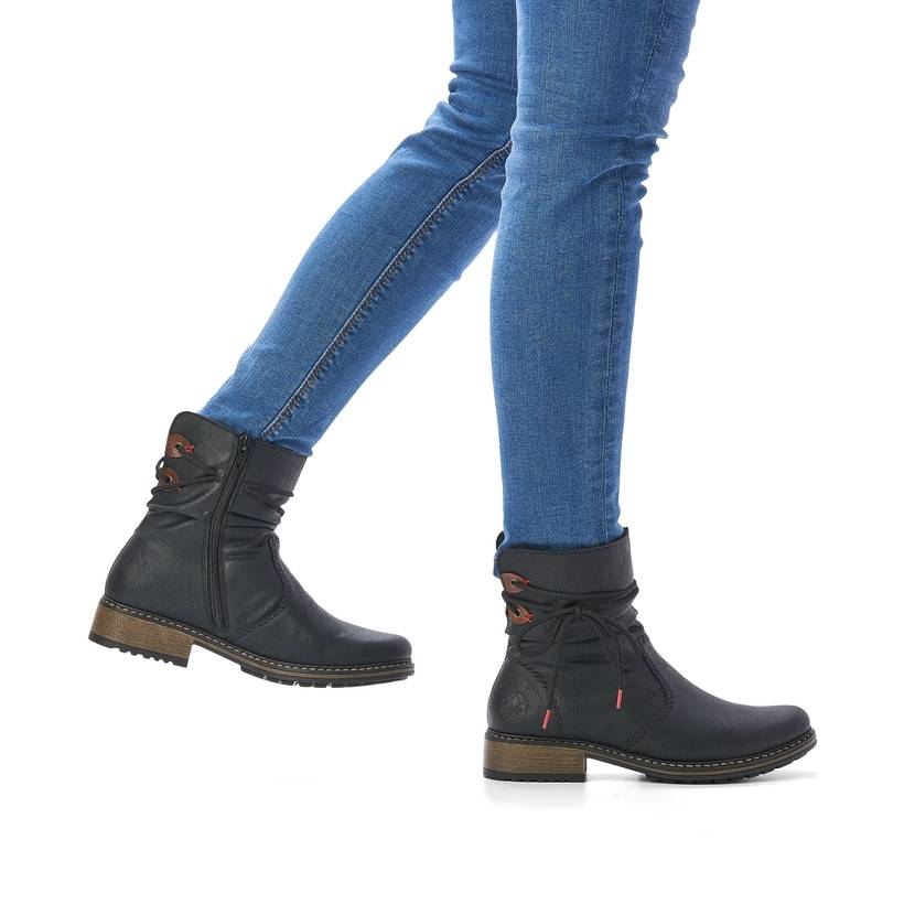 Rieker Artikelnummer Z68M1-01 Rieker Damen Kurzstiefel Mattschwarz