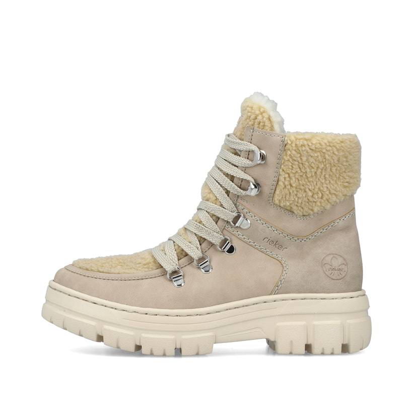 Rieker Artikelnummer Z7430-62 Rieker Damen Schnürstiefel hellbeige