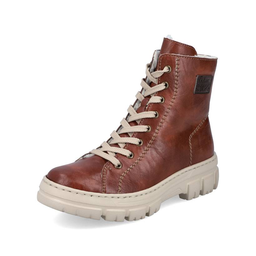 Rieker Artikelnummer Z7442-24 Rieker Damen Schnürstiefel Kastanienbraun